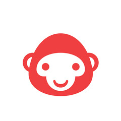monkey head negative space logo. Smart clean and modern logo design inspiration