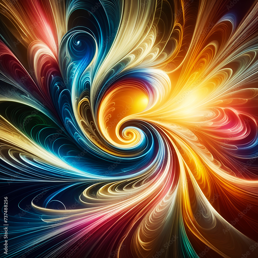 Wall mural abstract texture wallpaper and background with swirls and curves in vivid colors. artistic pattern d