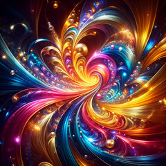 Abstract Texture Wallpaper and Background with Swirls and Curves in Vivid Colors. Artistic Pattern Design for cell phone, Romantic Hue, Elegant Gloss, Vibrant Sheen, smartphone, computer, tablet