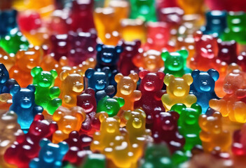 Multicolor collection of jelly gummy bears