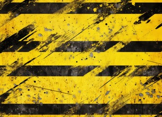 Grunge yellow and black warning stripes. Abstract grunge background