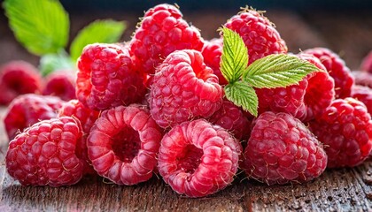 fresh red ripe raspberries raspberries background