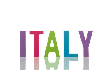 Italy text in colorful letters