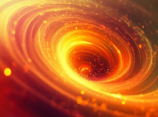 An intense abstract image of a fiery vortex, swirling with bright light and glowing particle.
