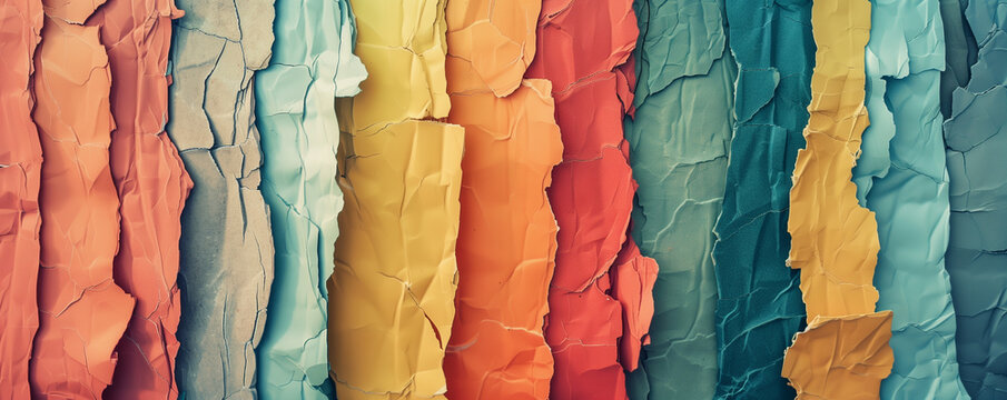Torn paper with colorful stripes. Illustration of Ripped paper stripes background
