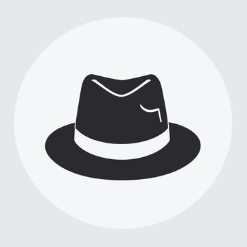 recommend clip art: Stylish hand-drawn style fedora hat illustration flat vector design