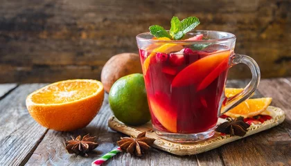 Deurstickers warm mexican ponche navideno a traditional fruit punch for las posadas © William