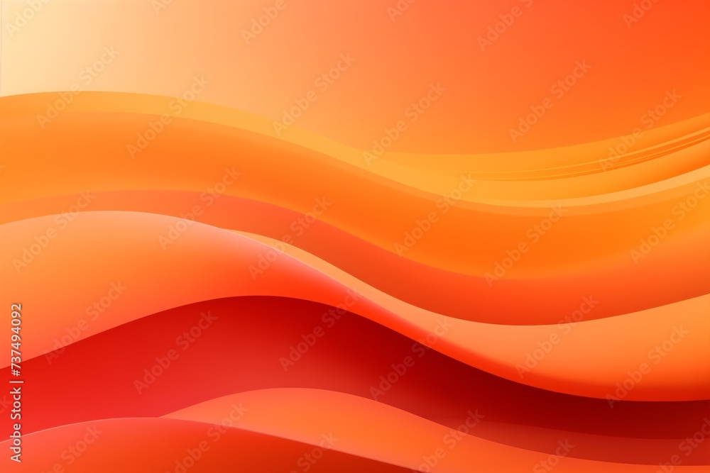 Poster Minimal Geometric Background: Orange Elements, Fluid Gradient, Dynamic Shapes for Signs or Text Insertion, Graphic Design Concept