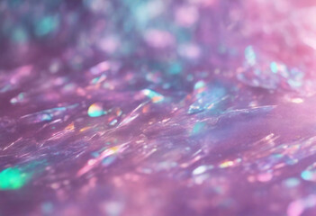 Abstract trendy holographic background Real texture in pale violet pink and mint colors with scratch
