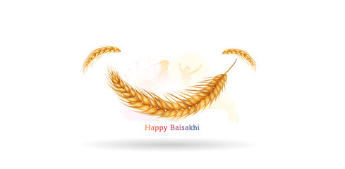 Happy vaisakhi or baisakhi festival. Punjabi traditional harvest festival poster. - obrazy, fototapety, plakaty