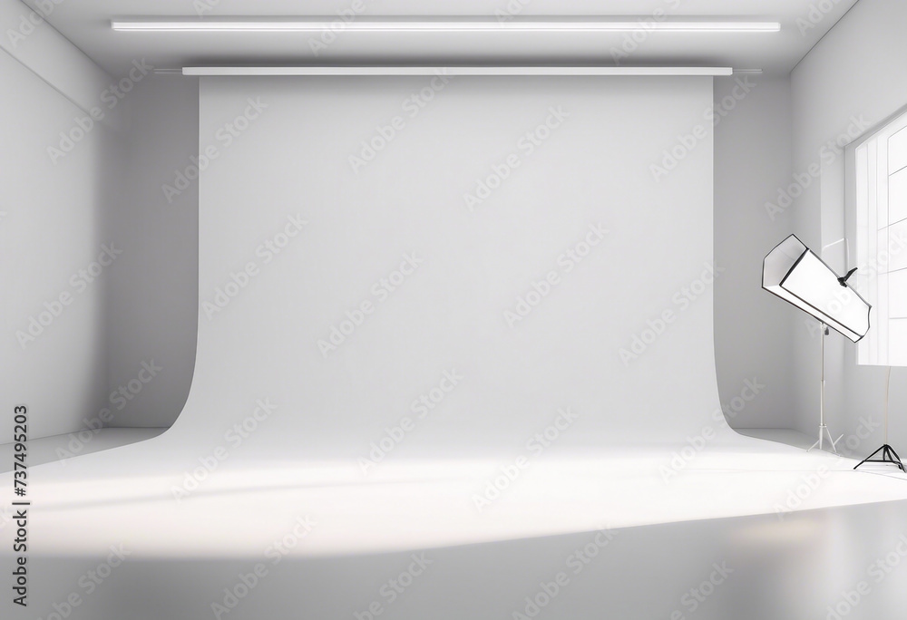 Poster blank white gradient background with product display white backdrop or empty studio with room floor