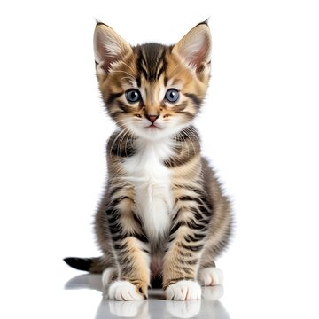 Generative ai. a close up of a kitten sitting on a white surface, an adorable kitten, cute kitten, cute cat photo, miniature kitten, cute cat