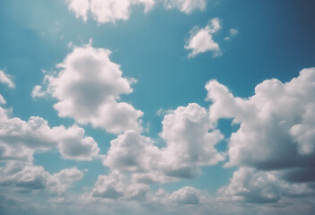 Fototapeta na wymiar Clear blue sky and white clouds