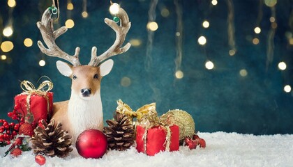 christmas card with reindeer