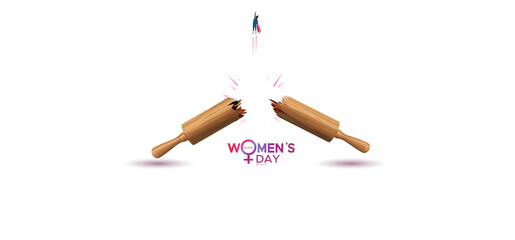 Happy Women's Day. March 8 International Women's Day creative concept