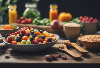 Healthy food selection Fruit salad