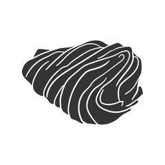Tagliatelle Icon Silhouette Illustration. Italian Pasta Vector Graphic Pictogram Symbol Clip Art. Doodle Sketch Black Sign.