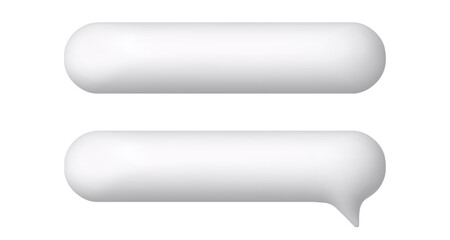 Obraz premium Set of white vector 3d speech, rating bubble with shadow isolated on white background. Vector illustration for postcard, banner, web, design, arts