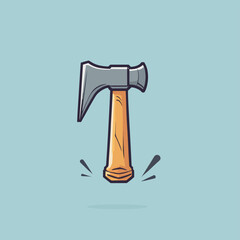 Cartoon illustration of sharp axe