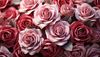 A beautiful bouquet of pink flowers symbolizes love and romance generated by AI