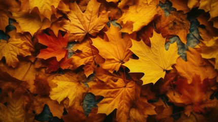 Naklejka na ściany i meble Background of autumn leaves in different colors