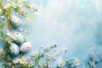 Happy Easter Eggs Basket Sparkling. Bunny in flower easter decluttering decoration Garden. Cute hare 3d easter basket easter rabbit spring illustration. Holy week jest card wallpaper prayer