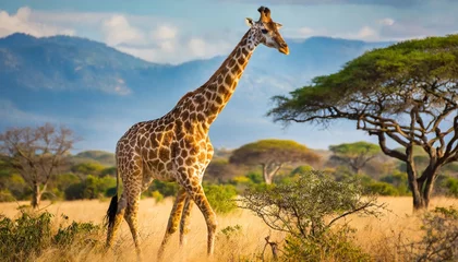 Gardinen giraffes in the african savannah © Dayami