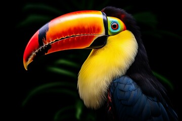 Fototapeta premium Tropical toucan. Forest jungle bird. Generate Ai