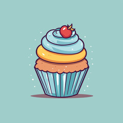 Cupcake vector illustration cute design