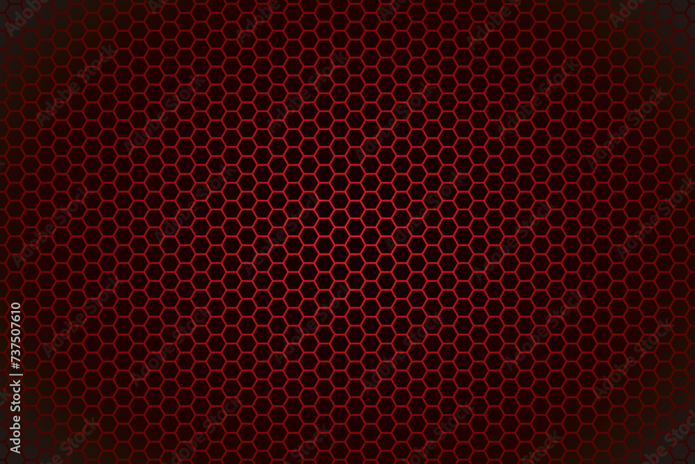 Aufkleber mesmerizing hexagonal cell pattern of a honeycomb-inspired vector red background