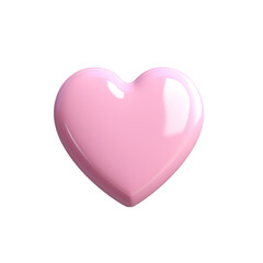 3D Pink Heart on Transparent Background, Ai Generated