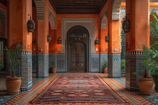 entrance to the mosque Generative AI