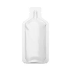 a image of a white energy drink sachet isolated on a white background