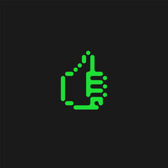 Human hand like gesture. Acid green color minimalist illustration.
