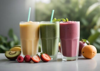 summer smoothie cocktail menu advertisement banner, created using AI generative technology