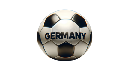 on soccer ball GERMANY text isolated on transparent background