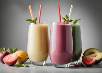 summer smoothie cocktail menu advertisement banner, created using AI generative technology