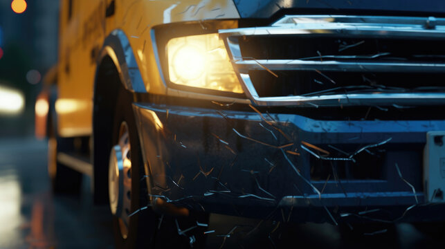 Car crash incident on a busy road
