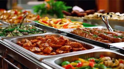 Obraz premium Delicious and varied buffet food catering