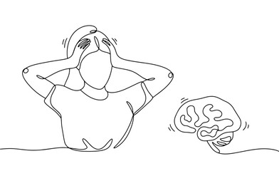 Woman. Head. Injury. Pain. Concussion