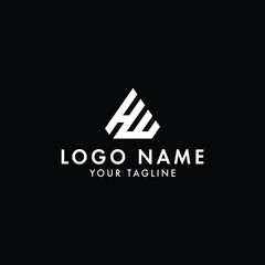 modern minimalist lettering HW logo and 