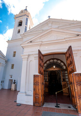 Exterior of Basílica Nuestra Señora del Pilar, a colonial church in Buenos Aires, Argentina,...