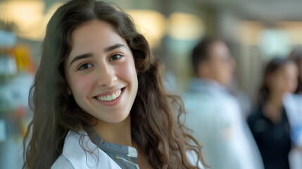 Obraz premium Smiling medical student