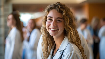 Smiling medical student