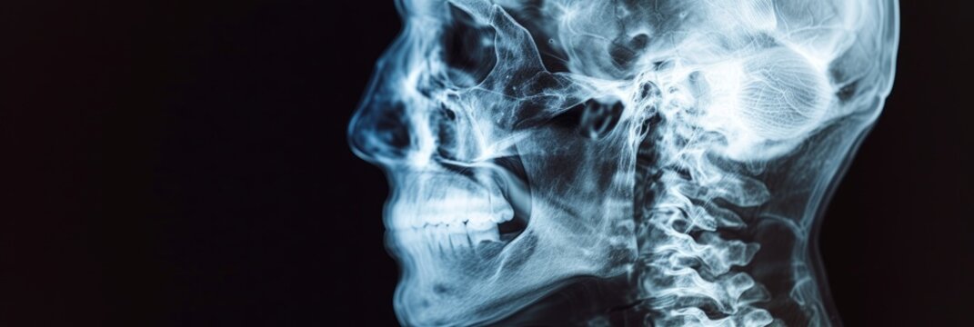 Close-up Illustration of Head Radiograph Generative AI