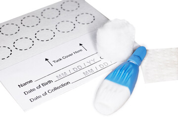 New Dried Blood Spot test card with lancet for hormone testing