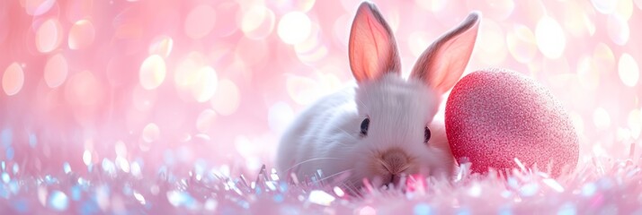 Cute Bunny Peeking Illustration Generative AI