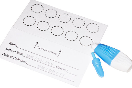 New Dried Blood Spot test card with lancet for hormone testing