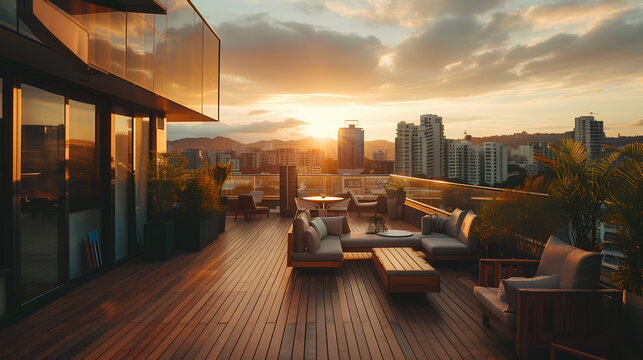 Serene rooftop terrace