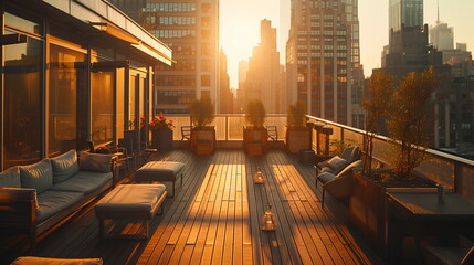 Serene rooftop terrace